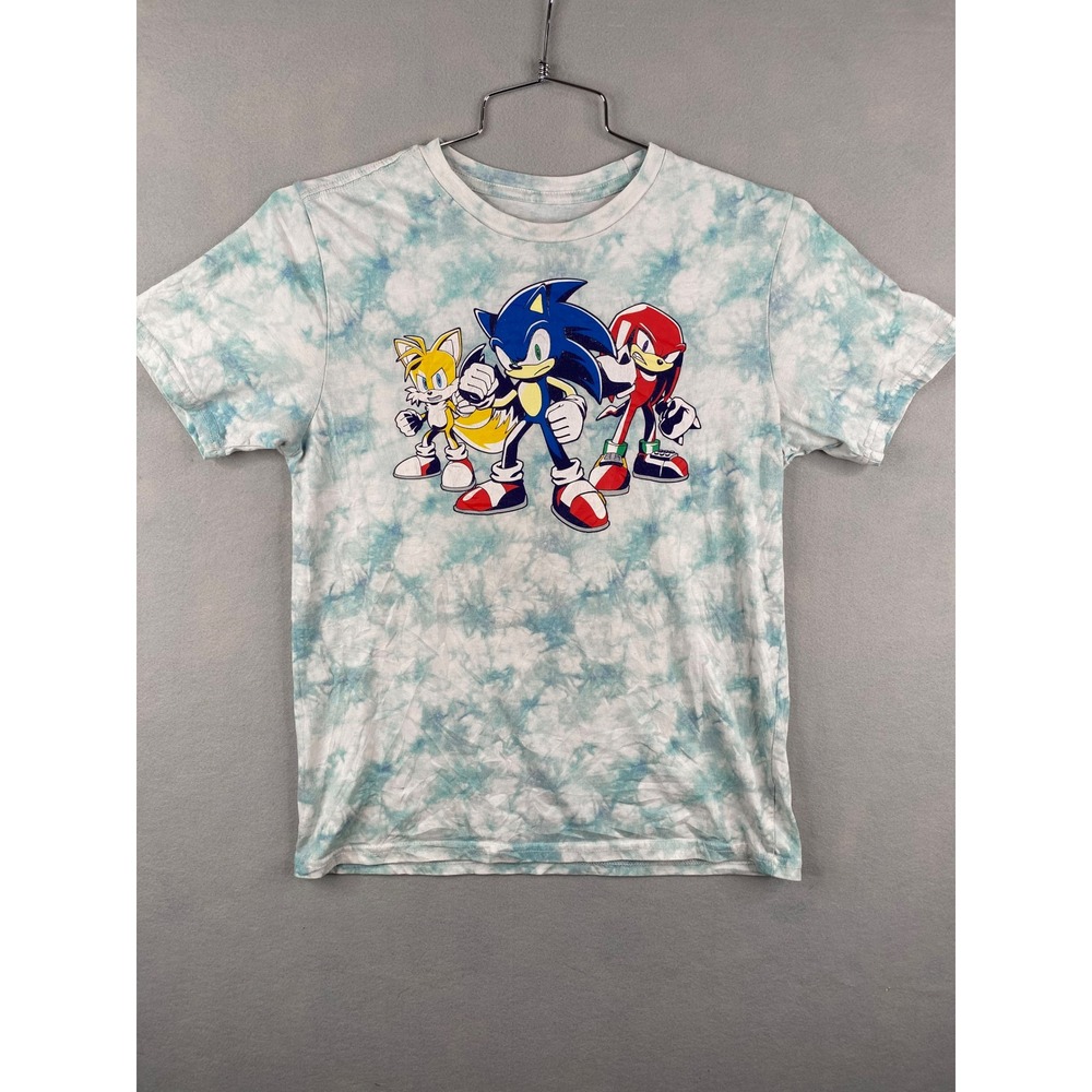 Sonic The Hedgehog Boys XXL 18 Tie Dye Graphic T-Shirt Sonic Tails Knuckles Blue